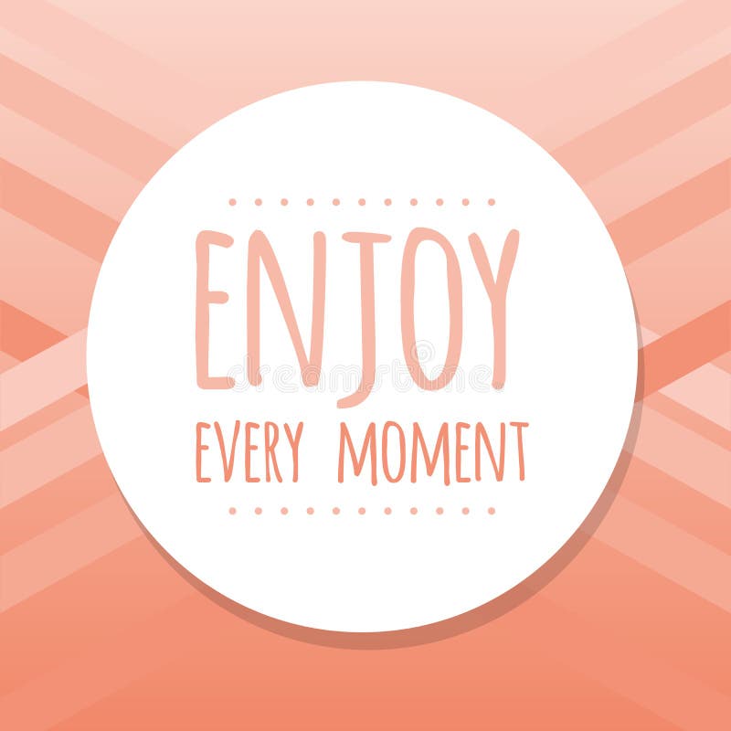 Abstract Soft Orange Background with Quote `Enjoy Every Moment` Stock
