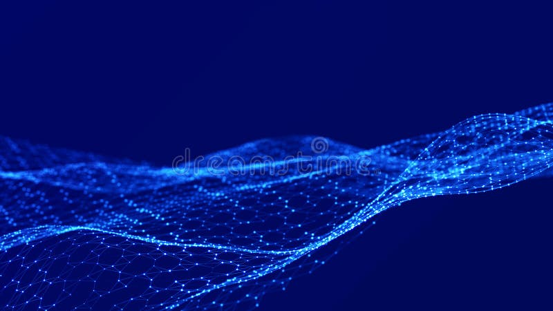 Abstract space with dots and lines. Network structure. Background concept for your design. 3d rendering