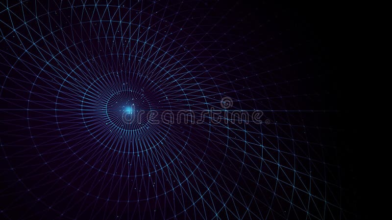 Abstract Space Rotating Low Polygons Disc Background Loop royalty free illustration