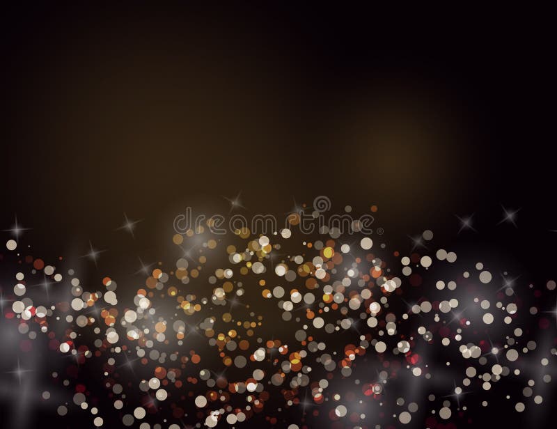 Abstract Sparkling Stars Golden Holiday Background bokeh effect.