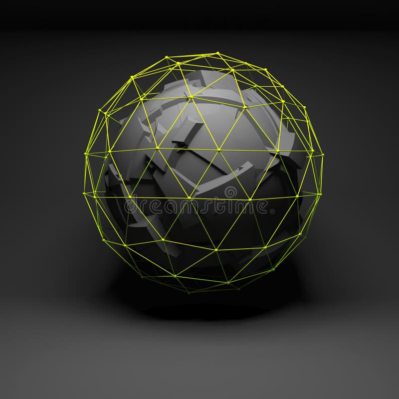 Abstract spherical object, chaotic fragmentation royalty free illustration Abstract spherical object, chaotic fragmentation royalty free illustration