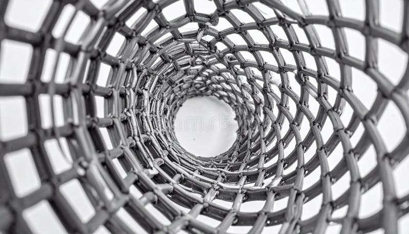 Abstract Spiral Mesh lattice structure stock illustration