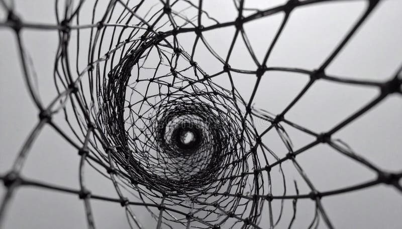 Abstract Spiral Mesh lattice structure stock illustration