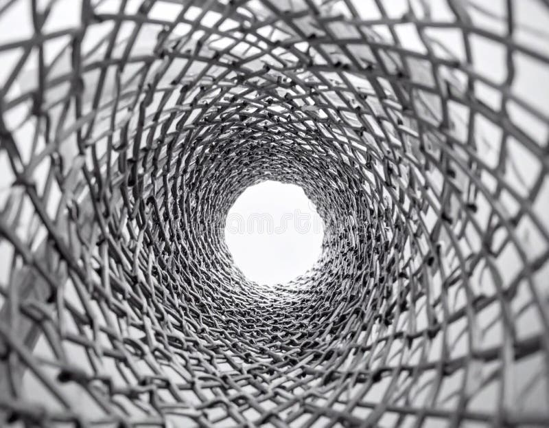 Abstract Spiral Mesh lattice structure stock illustration