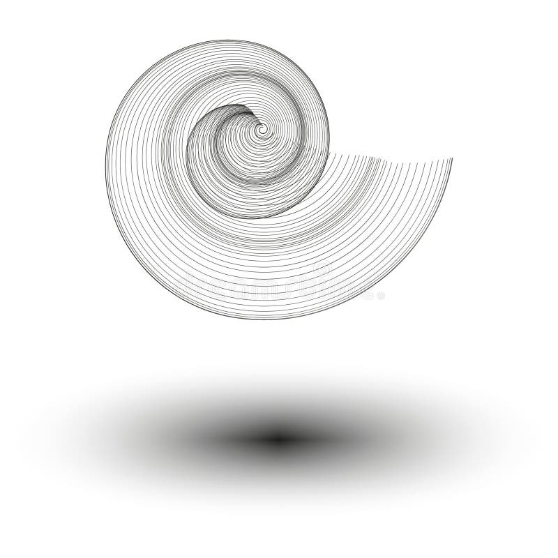 Abstract spiral shape. Geometric circular pattern. Minimalistic line art. Vector design element. vector illustration