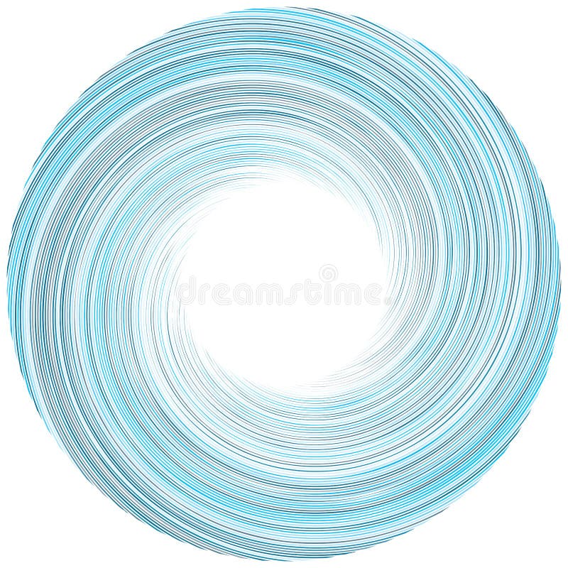 Abstract spiral, twist. Radial swirl, twirl curvy, wavy lines element. Circular, concentric loop pattern. Revolve, whirl design. vector illustration