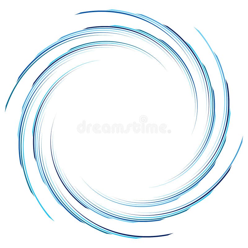 Abstract spiral, twist. Radial swirl, twirl curvy, wavy lines element. Circular, concentric loop pattern. Revolve, whirl design. Whirlwind, whirlpool illustration - Royalty free vector illustration