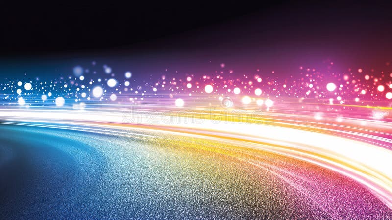 Abstract spirals of light and data streaks blend seamlessly into a deep space backdrop, creating a futuristic, Generated AI vector illustration