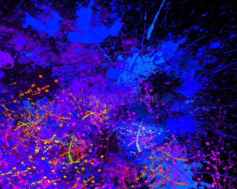 Abstract Splash Painting Acrylic on Canvas Painting Stock Illustration