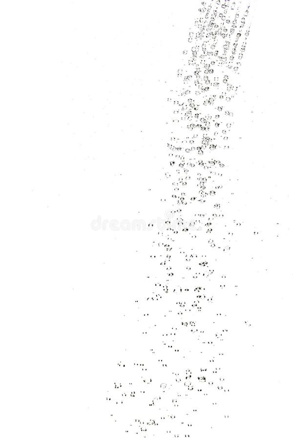 Abstract Splashes and Drops of Water on a White Background. Stock Photo