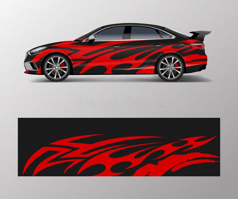 Abstract Sport Racing Car Wrap Decal And Sticker Design. Vector Eps10