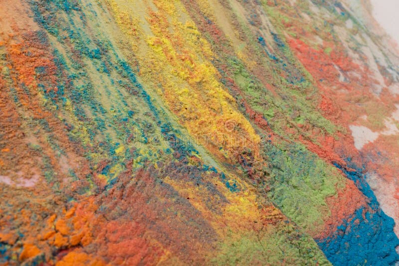 Freezing of Colored Powder Explosions Isolated on a White Background