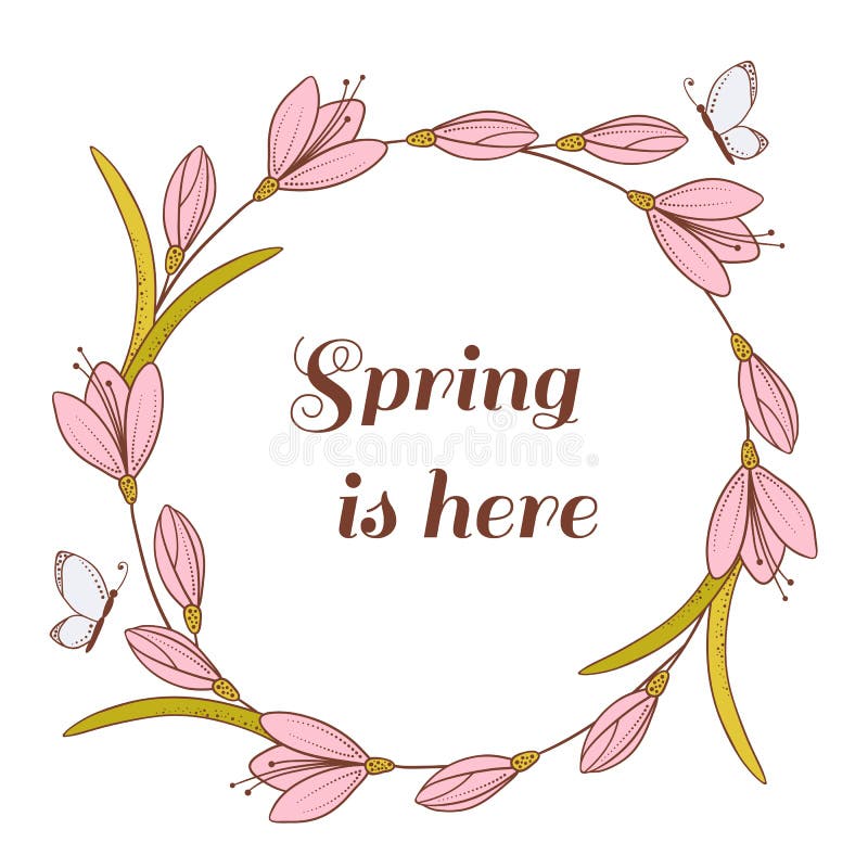 Abstract spring vector background with flowers and butterflies. stock illustration Abstract spring vector background with flowers and butterflies. stock illustration