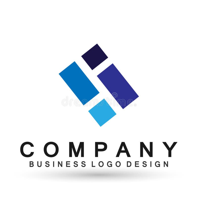 Abstract square shaped business Logo, union on Corporate Invest Business Logo design. Financial Investment on white background royalty free illustration Abstract square shaped business Logo, union on Corporate Invest Business Logo design. Financial Investment on white background royalty free illustration