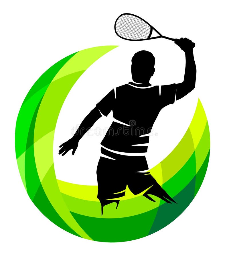 Abstract Squash Player Graphic in Vector Quality. Stock Vector
