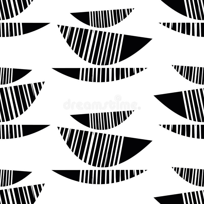 Abstract stack of bowls vector seamless pattern background. Monochrome tribal style set of kitchen utensils and dishware