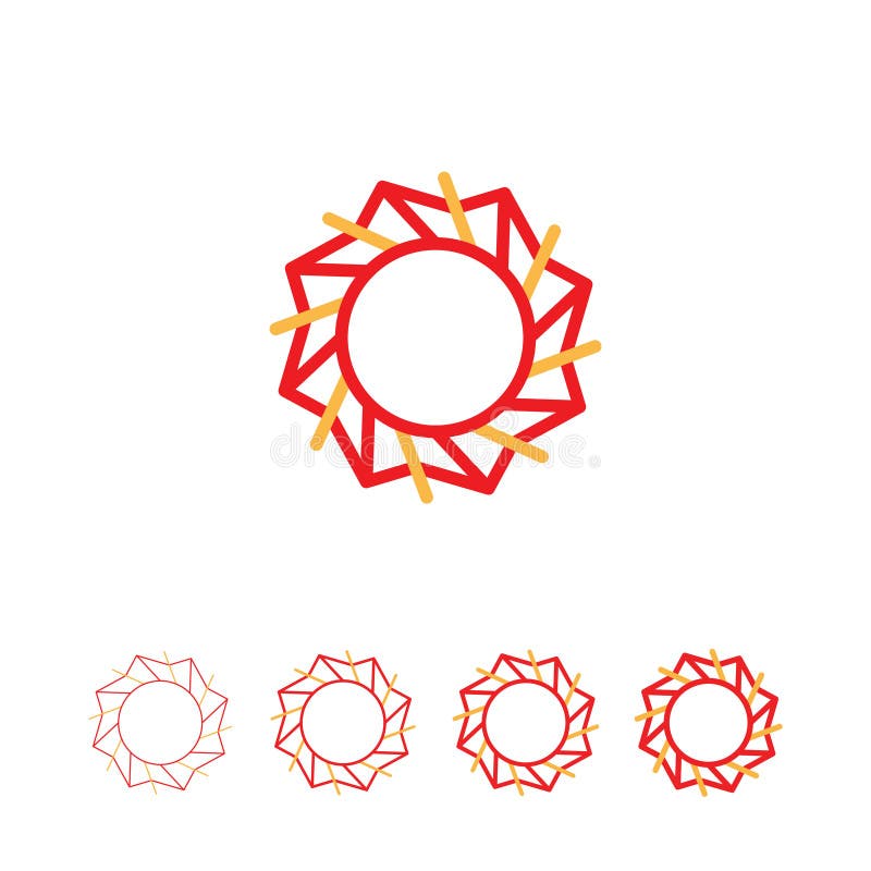 Abstract star round symbol. Sunny positive vector illustration. Linear radiant icon. royalty free illustration