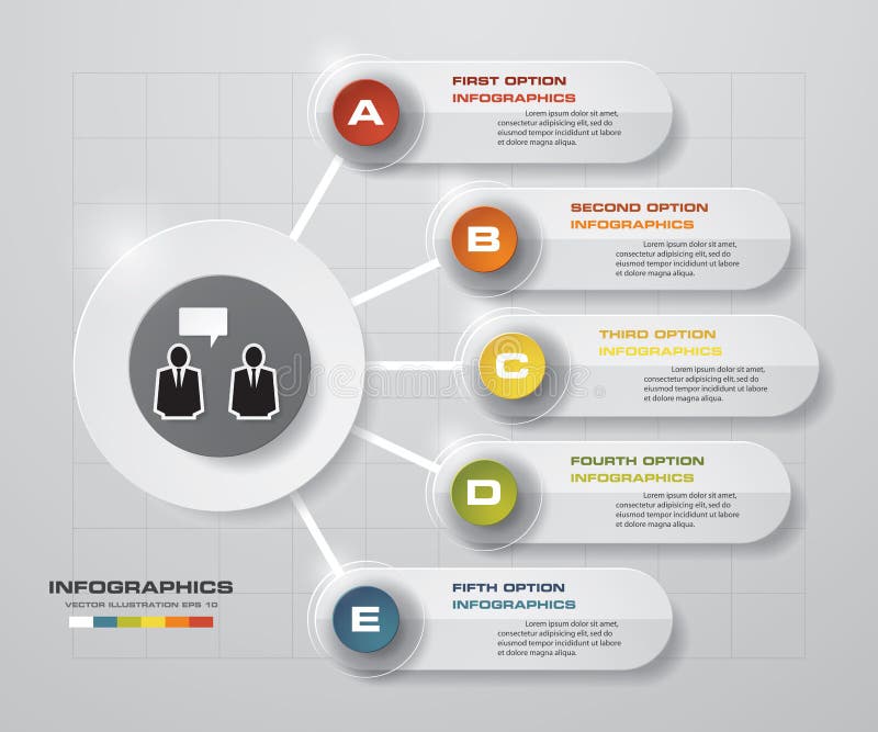 Abstract 5 steps business presentation template. Design clean number banners template/graphic or website layout. vector illustration Abstract 5 steps business presentation template. Design clean number banners template/graphic or website layout. vector illustration