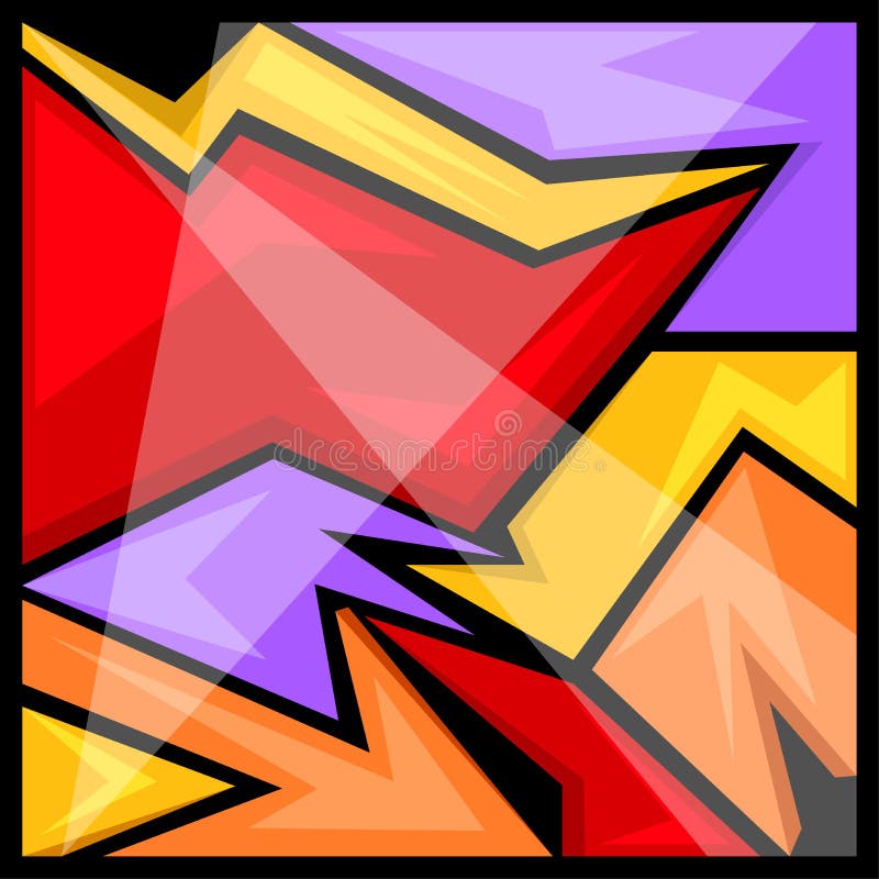 Abstract Sticker Art Template Stock Vector Illustration of color