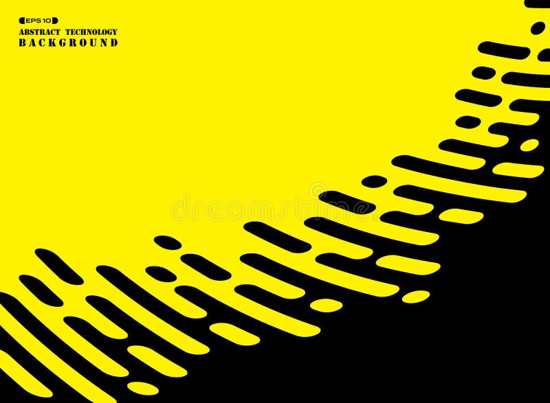 Abstract stripe line of black on yellow background