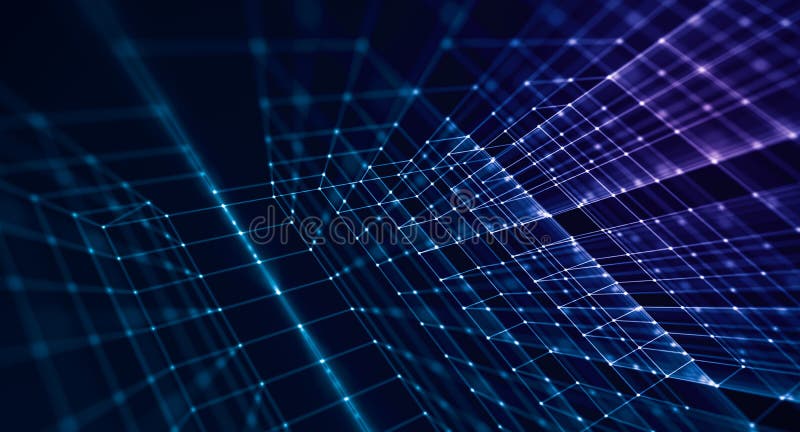 Abstract structure of data and code. Connection of dots and lines. tech and science concept royalty free illustration