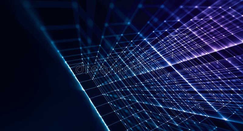Abstract structure of dots and lines. background in perspective. connection of big data and tech concept. space for text vector illustration