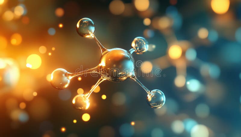 Abstract Structure For Science Or Medical With Molecule Or Atom royalty free stock image