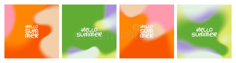 Abstract Summer Gradient Background. Color Fluid Green and Orange Gradation. Vector Wave Shape Aura Gradient royalty free illustration