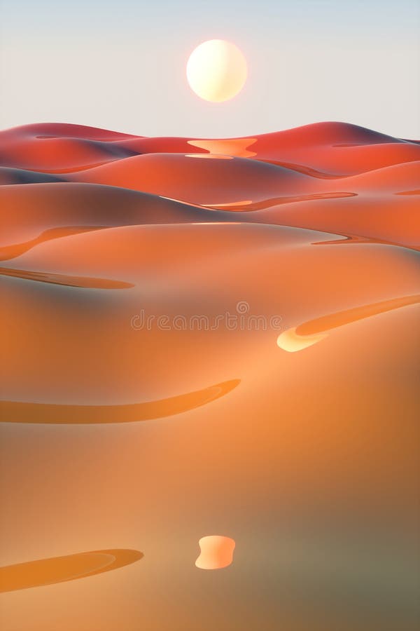 Abstract Sun in Gradient Desert. Stock Illustration - Illustration of