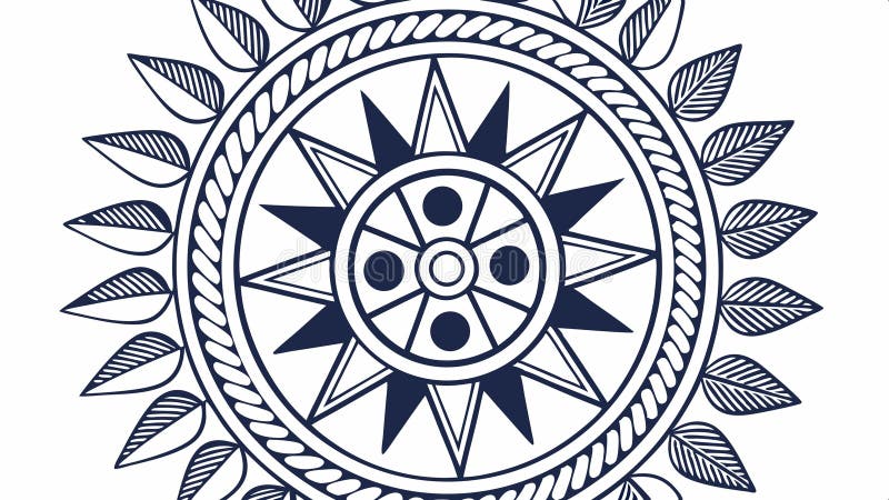Abstract sun pattern intricate geometric design symbol energy vector design Generative AI stock illustration