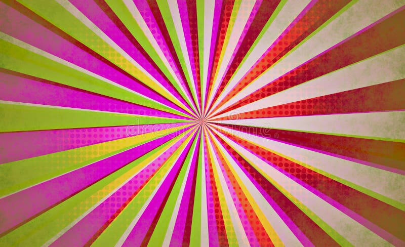 Abstract Sunburst and Rays Comic Cartoon Pink Green White Pop Art Style  Background Stock Illustration - Illustration of green, beam: 199681754