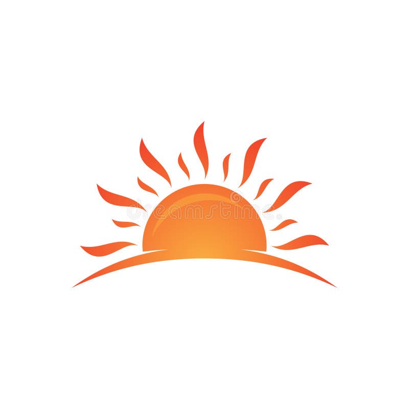Abstract sunset set vector isolated summer icon design