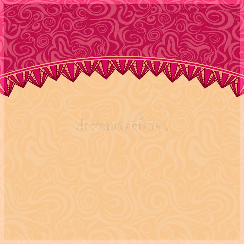 Abstract Swirl Background with Petal Ornament.