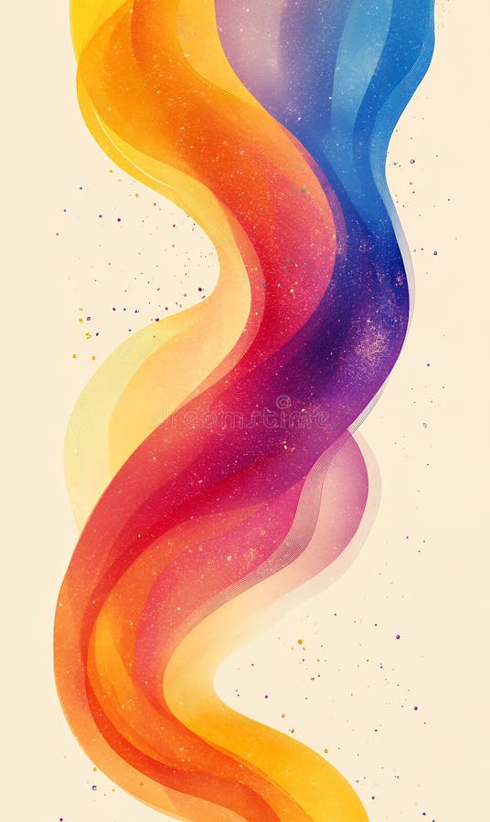 Abstract swirling colors blending harmoniously in a dynamic, vertical composition vector illustration