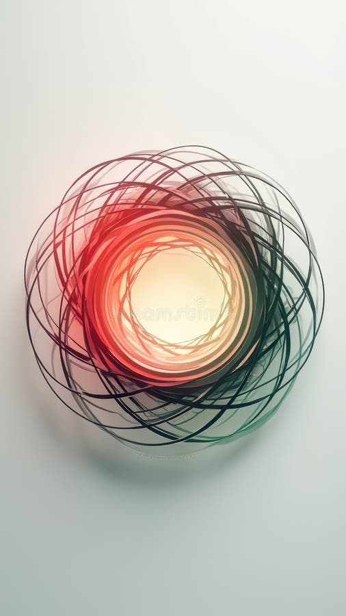Abstract swirling gradient circles with red and green tones royalty free illustration