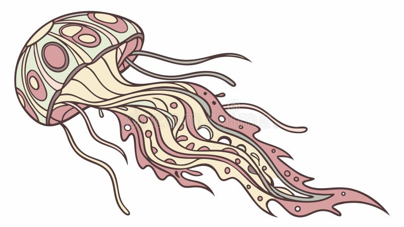 Abstract swirling jellyfish fluid dynamic marine motion art, vector design Generative AI stock illustration