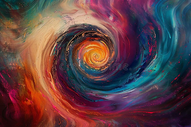 Abstract Swirling kosmischer Nebel Gemälde stock abbildung