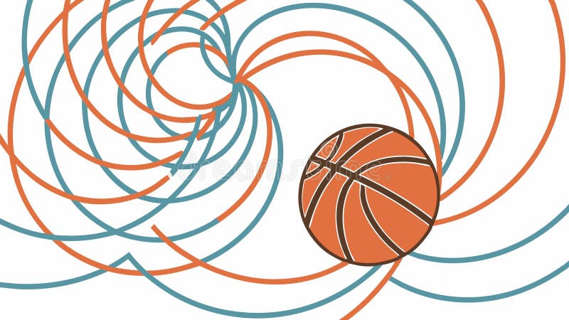 Abstract swirling lines basketball vector illustration, vector design Generative AI vector illustration