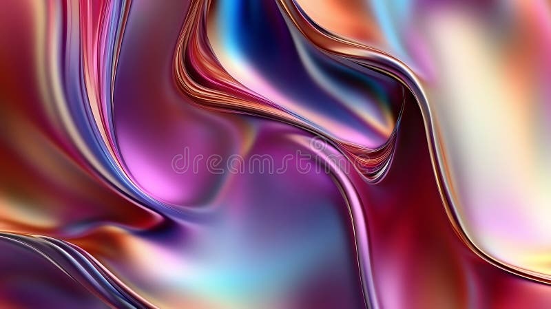 Abstract Swirling Liquid Metal Colorscape Design vector illustration