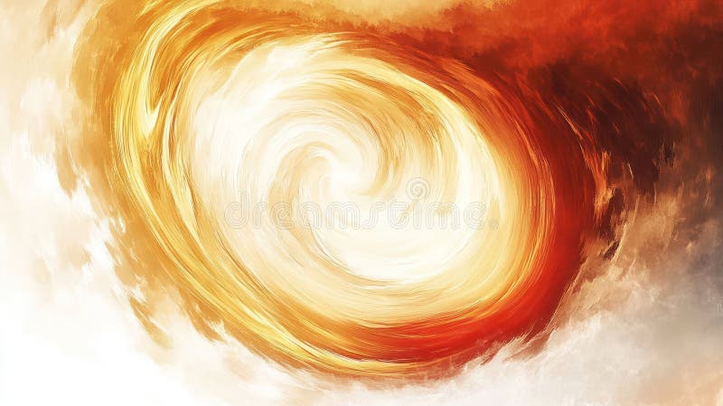 Abstract Swirling Fire and Light Fiery Vortex Digital Painting stock illustration