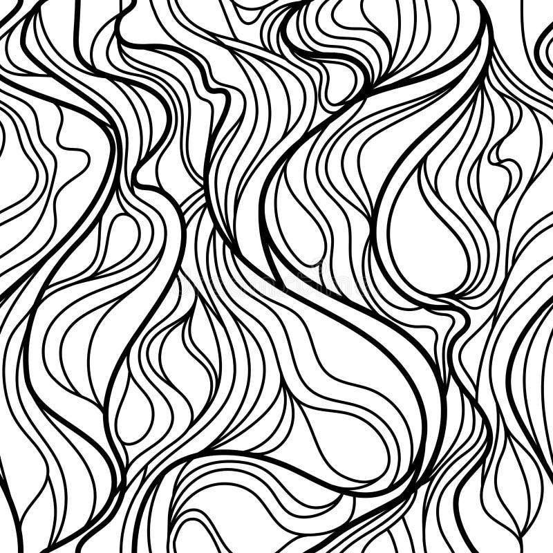 Abstract Swirling Seamless Black and White Tile Stock Vector Illustration of hippie, wallpaper