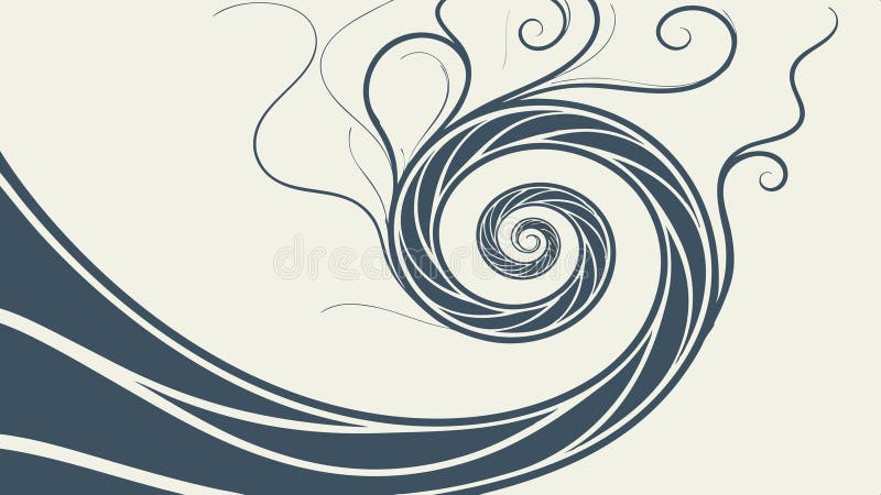 Abstract swirling wave pattern suggesting motion or fluid dynamics vector design Generative AI stock illustration