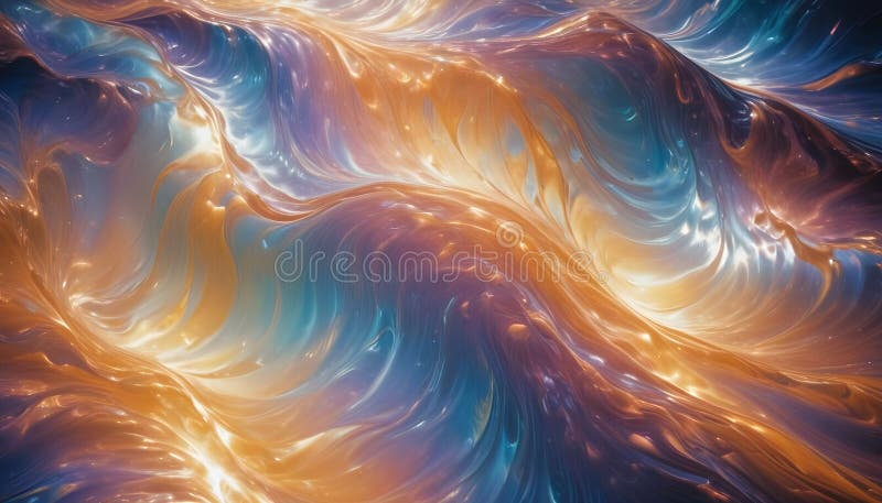 Abstract, swirling waves of gold and blue creating a dynamic and mesmerizing effect. vector illustration