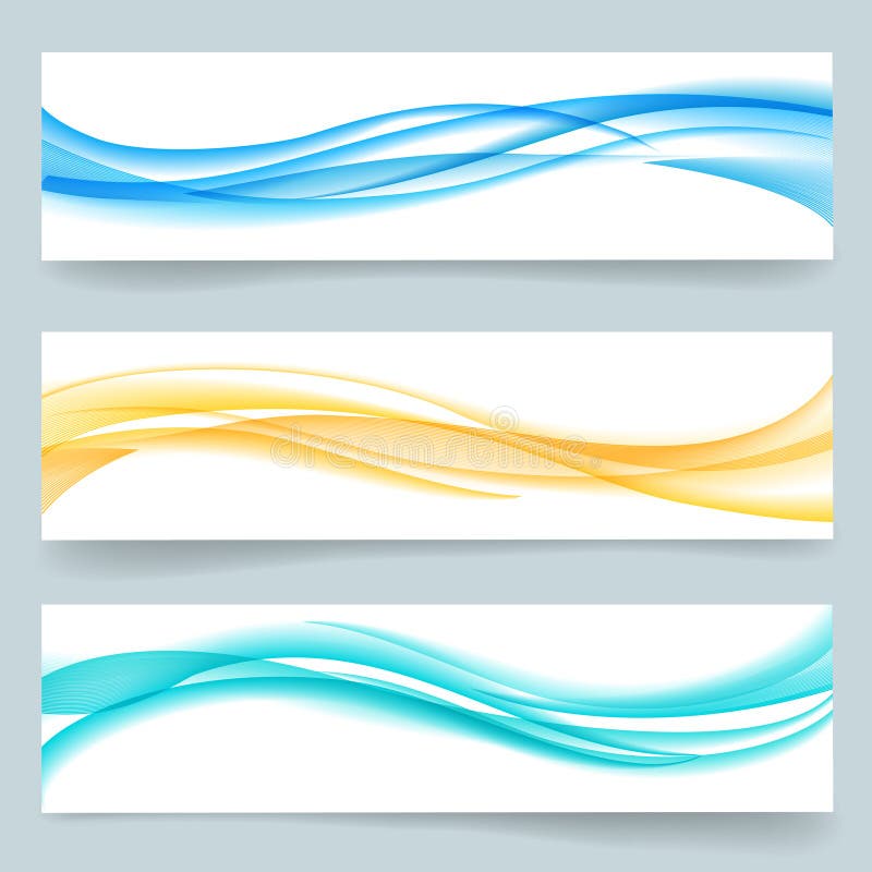 Abstract line blue curve alternating wave abstract banner vector motion  background emply for text Stock Vector