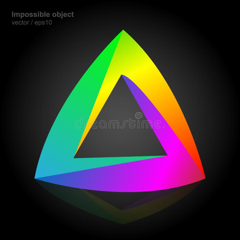 Abstract symbool, onmogelijk voorwerp, driehoekskleur royalty-vrije illustratie Abstract symbool, onmogelijk voorwerp, driehoekskleur royalty-vrije illustratie