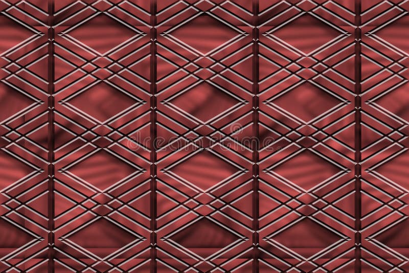 Abstract symmetric red background with embossed patterns