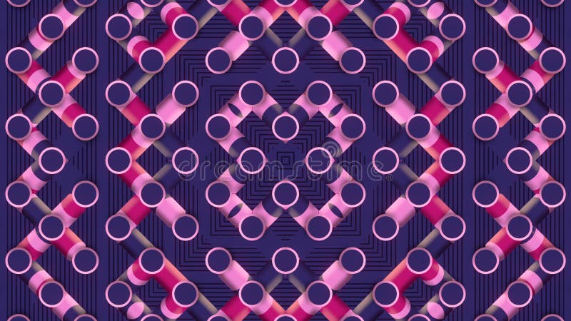 Abstract symmetrical pattern background. 3d rendering digital animation 4K royalty free illustration