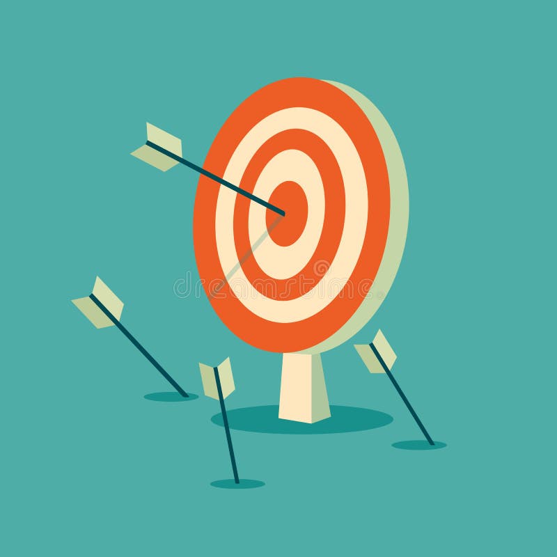 Abstract target flat design icon illustration