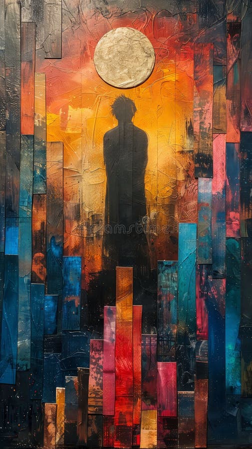 Abstract Tarot Card Design for Intuitive Guidance and Reflection Stock