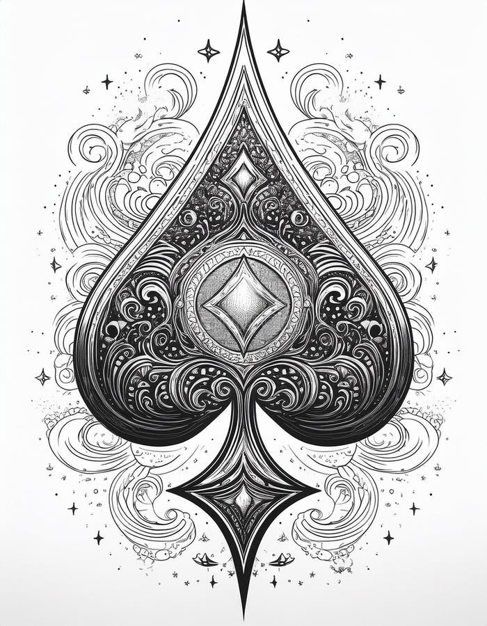 Cool Tattoo Design Pontilhism Fineline AI Generated Stock